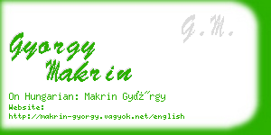 gyorgy makrin business card